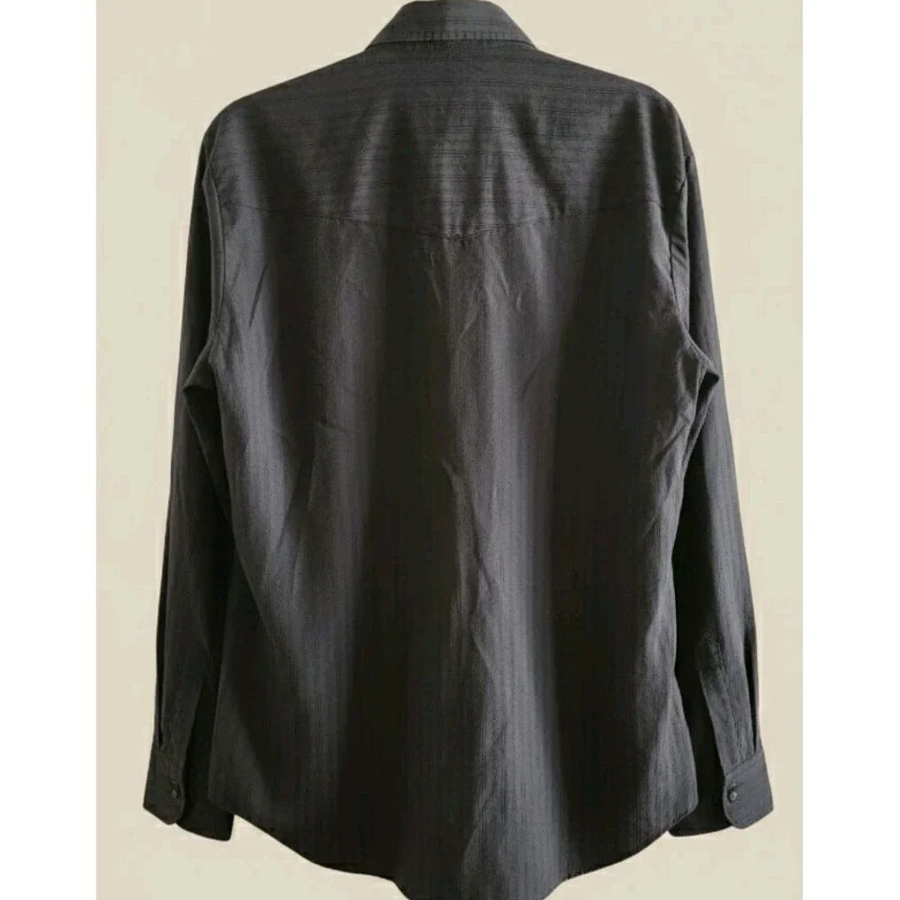 Ely Cattleman Shirt Mens Large Black Pearl Snap Western Cowboy Button Up A500 - Picture 2 of 10